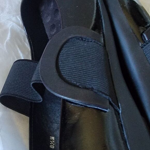 🆕️ Vaneli Fakir Patent Leather Buckle Square Toe Mini Wedge Flats in Black - Picture 9 of 13